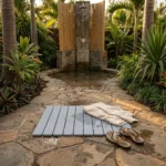 Outdoor Shower Stone Mat
